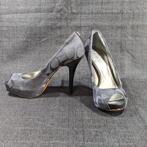 Coach Shoes - Women's Coach Aldis Peep Toe High Heel Stilettos sz 5 ***GORGEOUS***